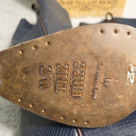 We the Free People Leather Cowboy Boots Oceano Blue Snake Embossed EU 41 10 NEW - Picture 9 of 11